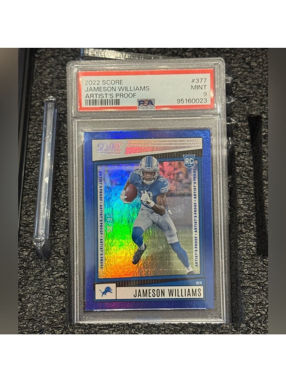 🔥 2022 Jameson Williams Panini Score Artist Proof Rookie. 30/35 PSA 9